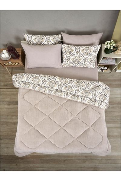 Sudemhome Double Welsoft Sleeping Set Double Sided Wellsoft Fluffy Fleece Quilt and Battal Fitted Sheet