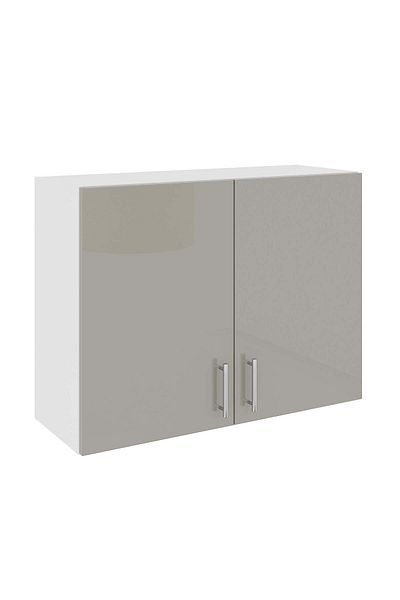 haaus.ro Corp Superior haaus Karo, 2 Usi, Gri Lucios/Alb, MDF, 80 x 30 x 60 cm