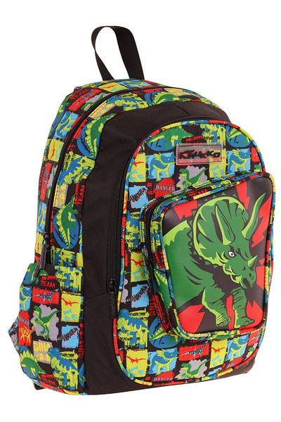 KAUKKO Rucsac de școală pentru copii cu trei ochi (băieți) (detaliu 3D rinocer) - L5263