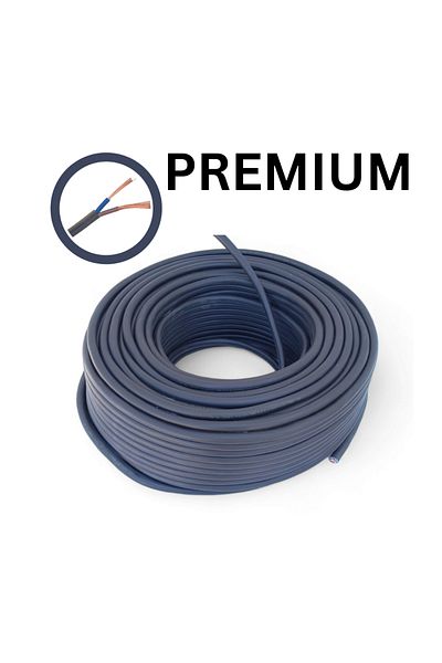 COBI SMART® Premium electrical cable 2x2.5 mm², 100 m, black, MYYM - CCA / H05VV-F, voltage 300/500V
