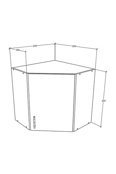 haaus.ro Corner haaus Karo Upper Cabinet, Bronze/White Oak, 60 x 60 x 60 cm