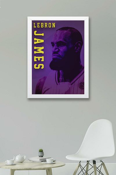 Saturn Lebron James Framed Painting - Basketball Nba Poster Painting