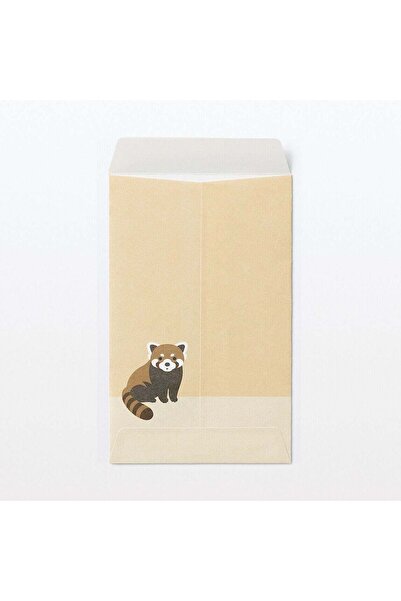 Muji Bamboo Paper Petit Envelope Red Panda, 3 pcs