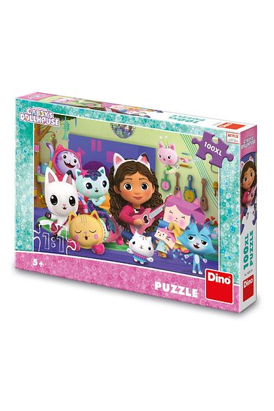 Dino Puzzle 100 Pieces XL, Dino, Gabby and Music Time