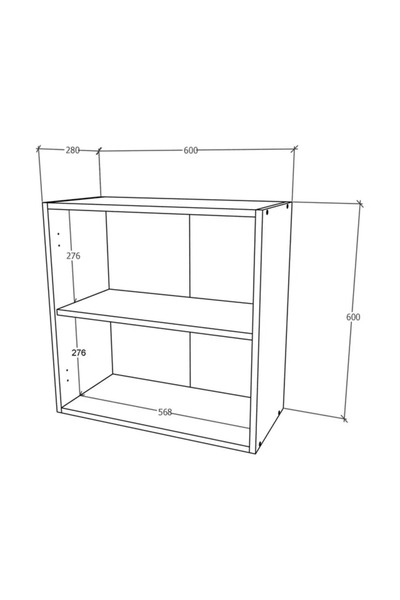 haaus.ro Upper cabinet haaus Karo, 2 Doors, Glossy Grey/White, MDF, 60 x 30 x 60 cm