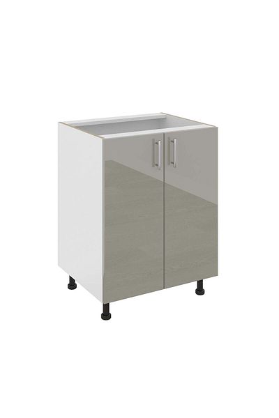 haaus.ro Haaus Karo Base Cabinet, 2 Doors, Glossy Grey/White, MDF, 60 x 50 x 80 cm