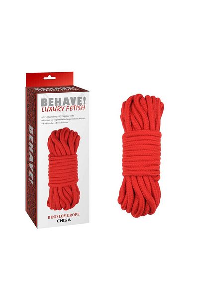 Chisa Novelties Bondage rope, Bing Love, 10 meters, red