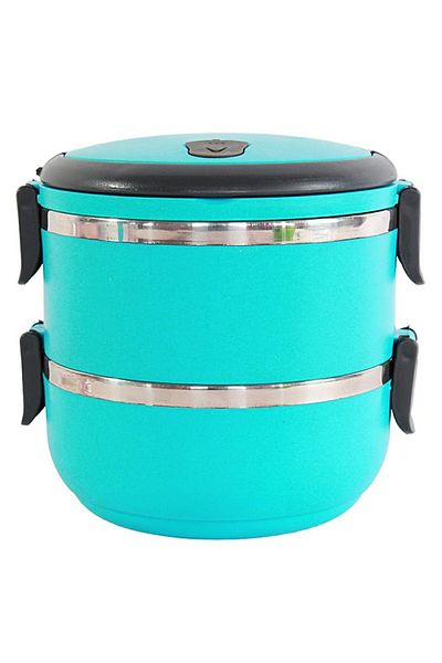 Aptel Lunch box, 2 compartments, plastic/metal, blue, 1.4 L