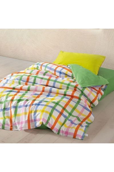 Cozy Home Lenjerie pat 1 persoana bumbac ranforce, cearceaf pilota 160x220cm, Cozy Home, Hype cu carouri