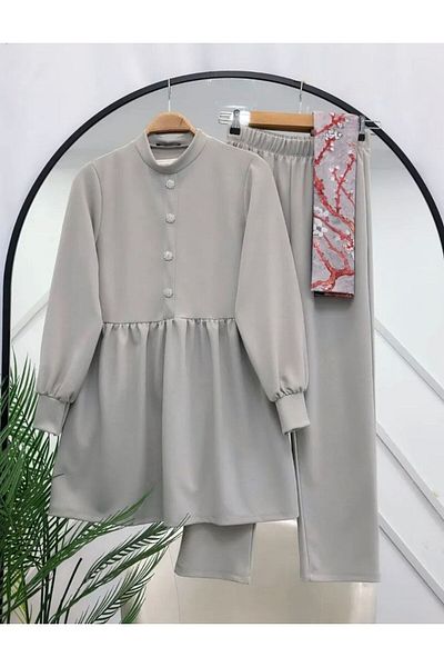 modasindoma Women's Skirt Ruffled Double Suit