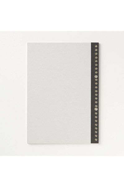 Muji 6 mm Horizontal Ruled Line Notebook Type Peelable Loose-Leaf, 26 Holes, 50 Sheets, B5, Black