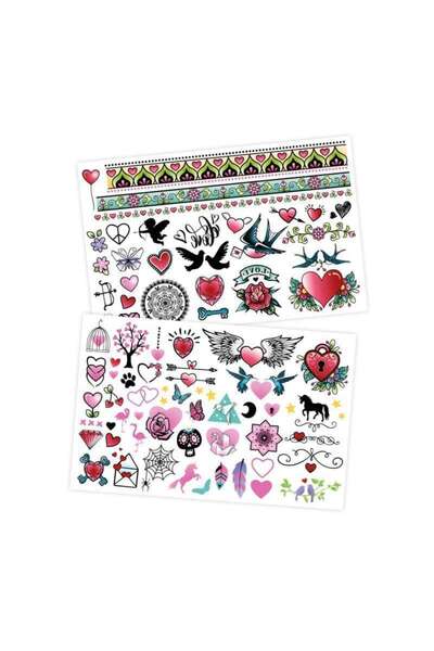Buki France Set of 75 Temporary Tattoos for Girls, Colorful
