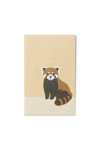 Muji Bamboo Paper Petit Envelope Red Panda, 3 pcs
