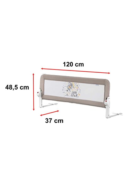 GUİMO Bariera de protectie pentru pat, rabatabila, Guimo, 120x48 cm, Little Star, Decor Oita, Gri