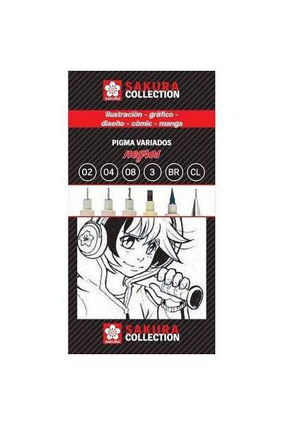 Sakura Sakura Pigma felt-tip marker set, 6 pieces, black