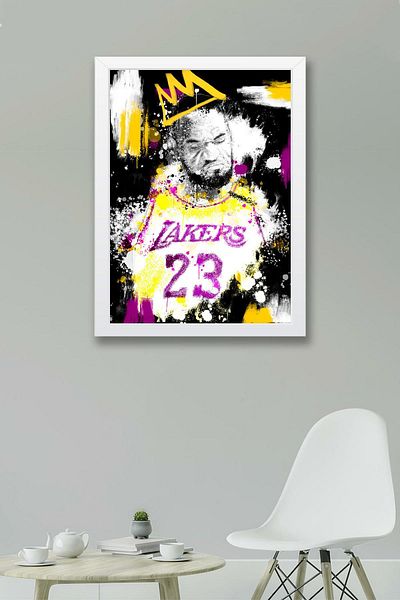 Saturn Pictură înrămată de LeBron James - Pictură poster NBA de baschet King James
