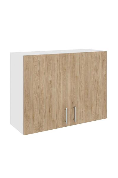 haaus.ro Corp Superior haaus Karo, 2 Usi, Lemn Natural/Alb, 80 x 30 x 60 cm