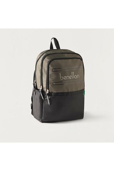 United Colors of Benetton UCB Printed 18-inch Backpack with Adjustable Shoulder Straps - 30x10x43 cms