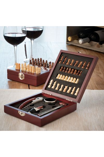 InnovaGoods InnovaGoods Wine Set with Chess, 37 Pieces