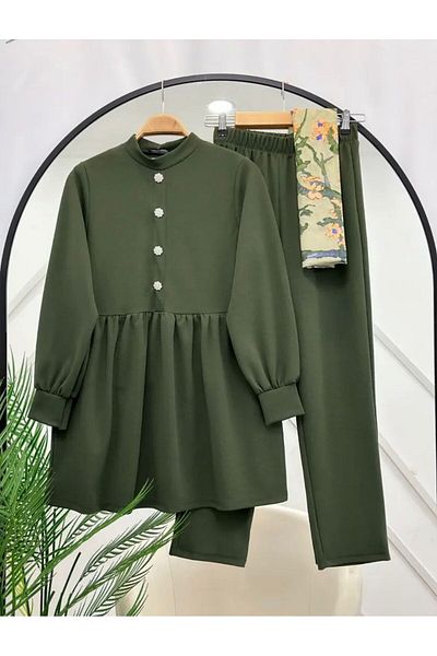 modasindoma Women's Skirt Ruffled Double Suit