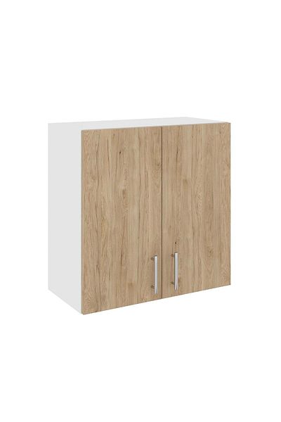 haaus.ro Corp Superior haaus Karo, 2 Usi, Lemn Natural/Alb, 60 x 30 x 60 cm
