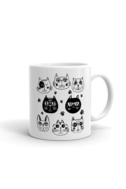 Hamiki Cat Drawings Ceramic Imported Porcelain Ceramic Mug Cup