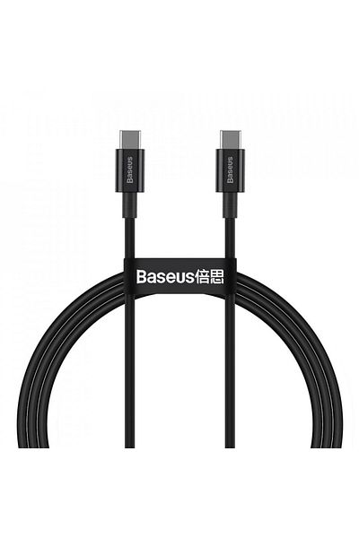 Baseus Type-c To Type-c Data Cable, 100w, 1m, Superior Series (CATYS-B01) - Black