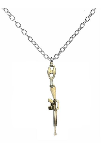 Herşey Nota Tactical Machine - Machine Gun Unisex Necklace – Symbol of Strength and Courage