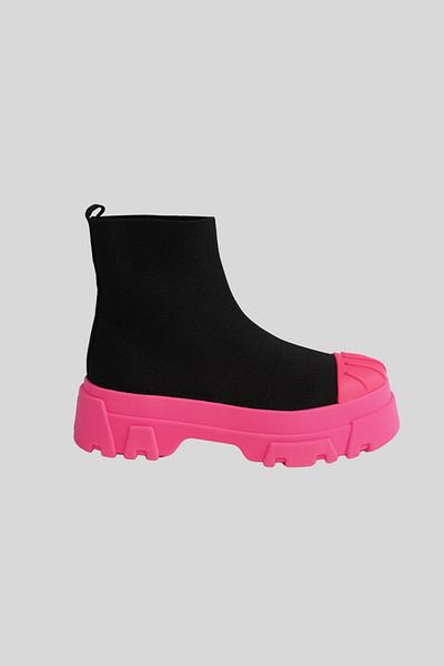 VOICES Minimalist Tank Boots - - 40, Pink/black