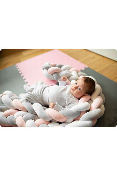 Ricokids Protectie pentru patut Ricokids, 3m, albastru/roz, tesatura moale