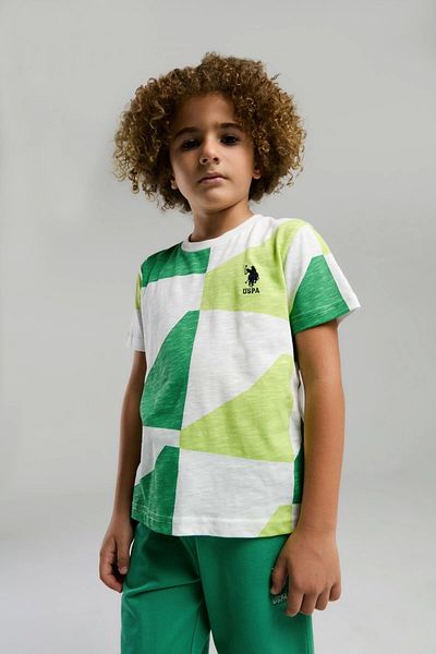U.S. Polo Assn. Boy's bermuda set - pine green
