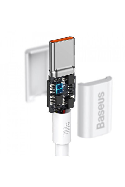 Baseus Type-C to Type-C data cable, 100W, 1m, Superior Series (CATYS-B02) - White