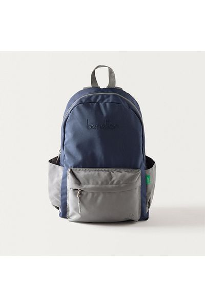 United Colors of Benetton UCB Textured 18 inch Laptop Backpack with Adjustable Shoulder Straps - 28x10x42 cm