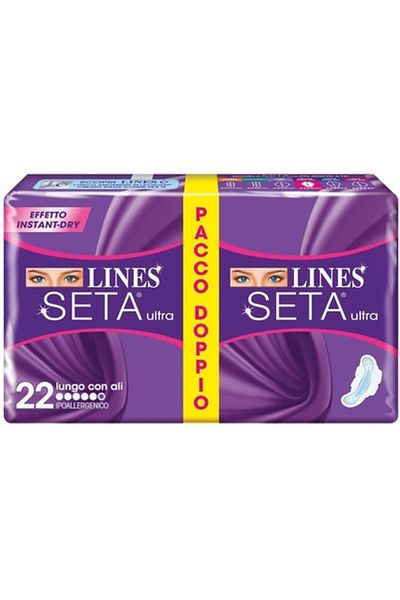 Lines Absorbante zilnice, Lines, Silk Extra Long, 22 bucăți