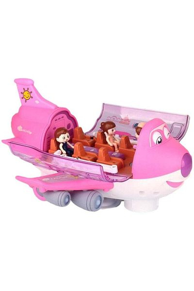 Toybox Battery Operated Airplane Toy With Flashing Light And Labbaik Sound For Kids