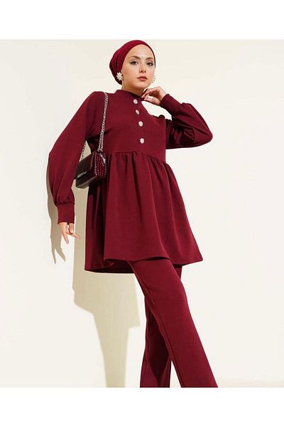modasindoma Women's Skirt Ruffled Double Suit