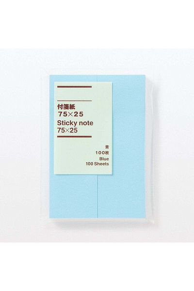 Muji Sticky Note W 25 x L 75 cm , 100 Sheets , Blue