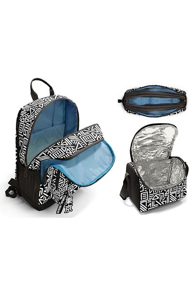 Coral High Primary and Secondary School School Bag Trio - Boys, Black and White Geometric Shapes