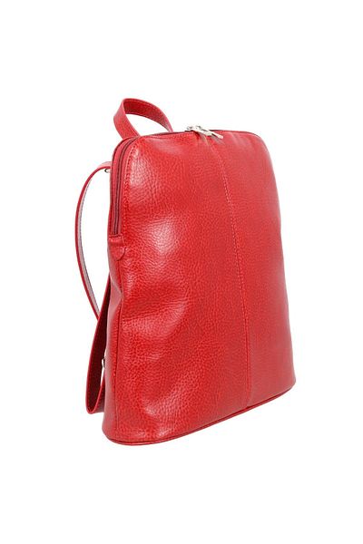 Magazinul de genti Women's backpack/bag made of soft natural leather, model 213, Matte red