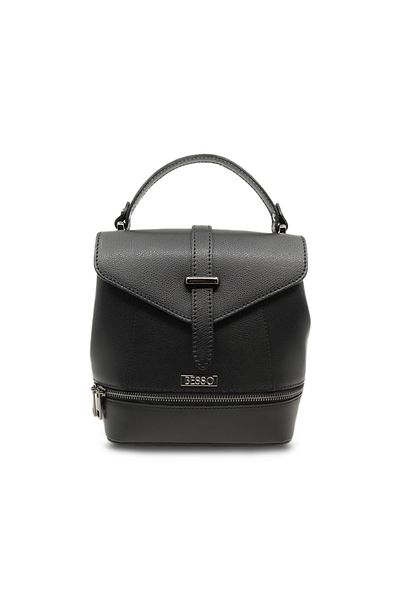 BESSO Black Urban Dynamics Genuine Leather Backpack