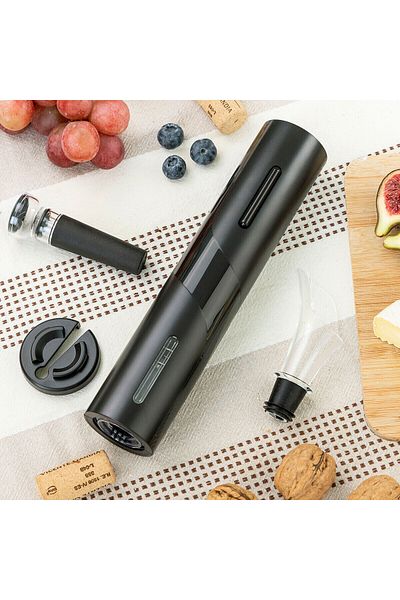 InnovaGoods Electric Corkscrew, InnovaGoods, wine accessory set, black