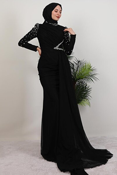 giz astore Gülşen Tesettür Abiye Siyah