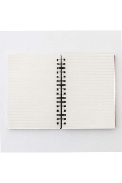 Muji دفتر ملاحظات عالي الجودة بخطوط أفقية مسطرة مقاس 6 مم، مزود بحلقة مزدوجة، ومشبك مطاطي، 80 ورقة، مقاس A6، لون أزرق
