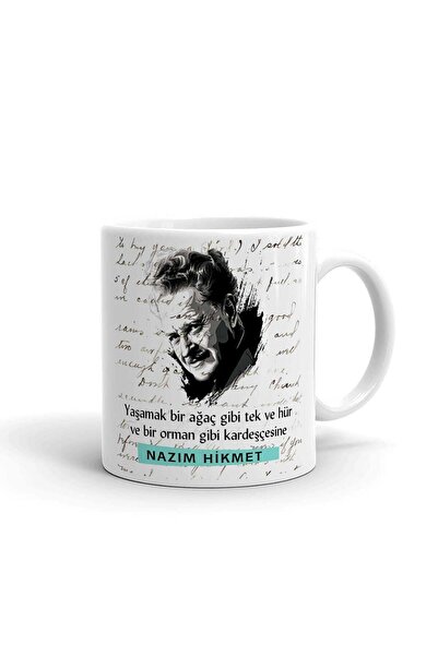 Hamiki Nazim Hikmet Ceramic Imported Porcelain Ceramic Mug Cup