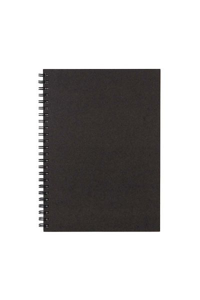 Muji Plain Wirebound Notebook, 80 Sheets, A5, Dark Grey