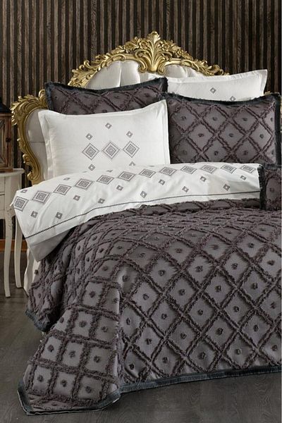 Çeyiz Diyarı Alara Bridal Set 8 Piece Anthracite
