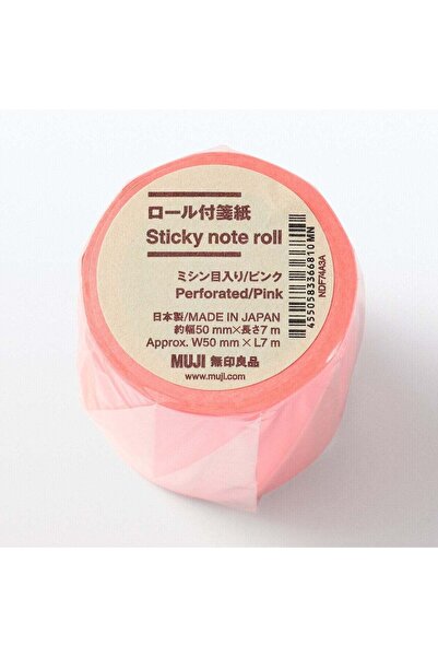 Muji Perforated Sticky Note Roll , Pink , W 5 x L 1000 cm
