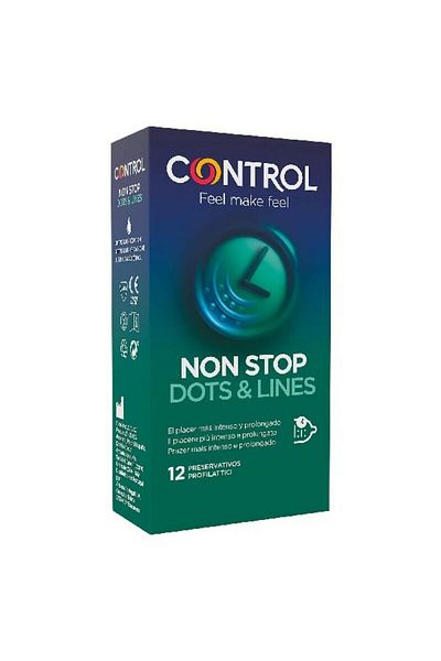 Roccobarocco Control Nonstop Dots and Lines Condoms, 12 pieces
