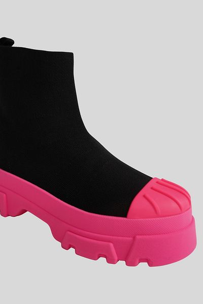 VOICES Minimalist Tank Boots - - 40, Pink/black