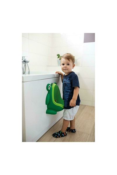 FreeON Boys' urinal, FreeON, Frog, with suction cups, with rotating target, green